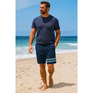 Fair Harbor Blue White Stripe Swim Shorts Trunks   Mens Size XL